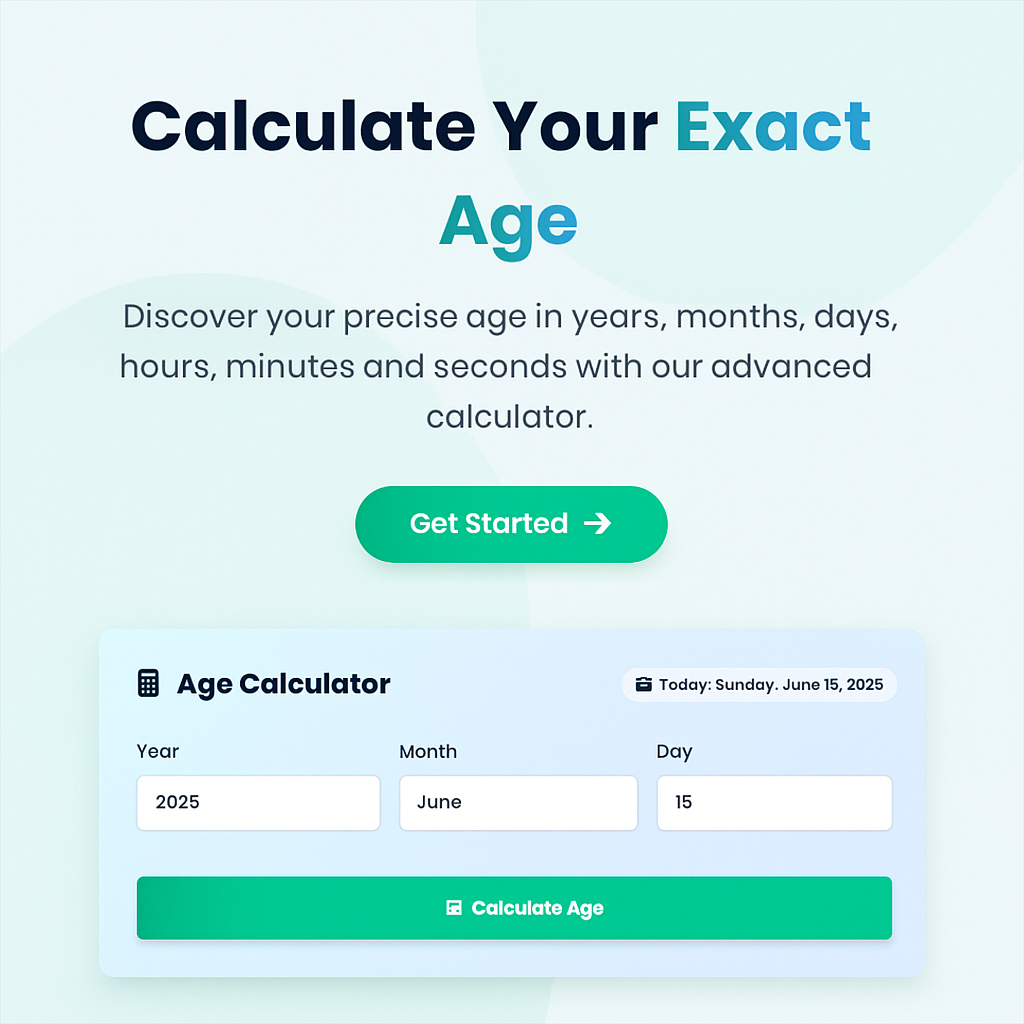 Modern Age Calculator Website with Life Tracker | Detailed Time Breakdown + Fun Facts | Responsive UI + Full Source Code